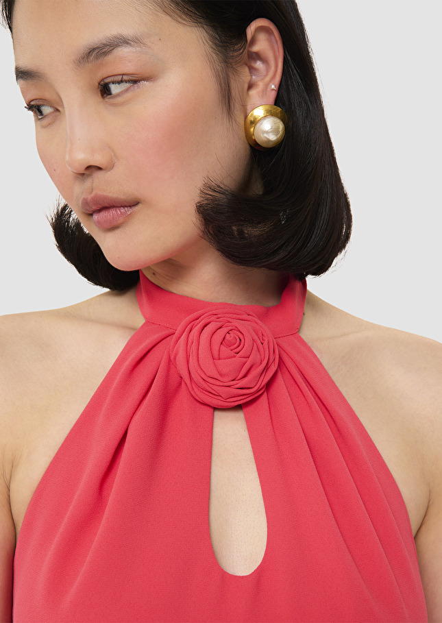 Rosanne red crepe dress Poppy TARA JARMON US