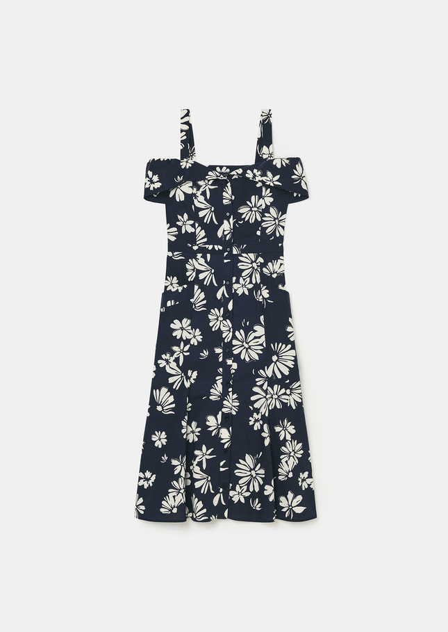 Raquelita midnight blue floral print dress Night TARA JARMON US