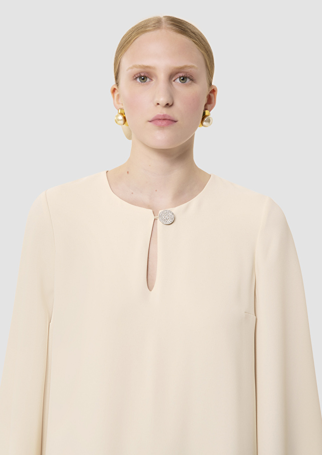 Raonie ecru crepe dress