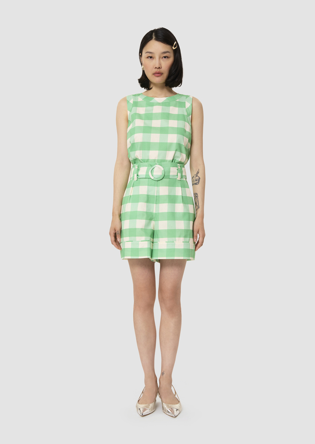 Shelby green gingham short Green TARA JARMON US