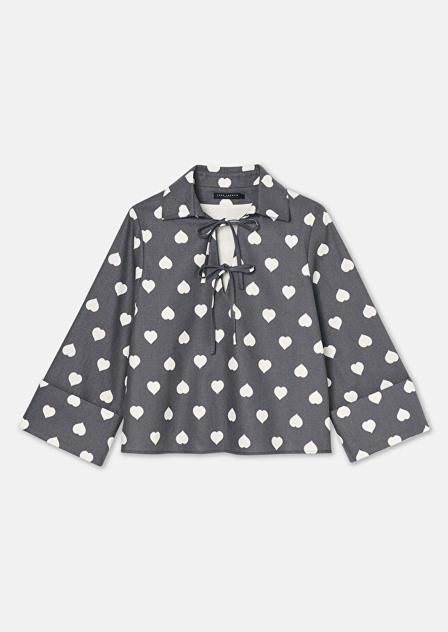 Tao grey Top with white hearts Grey TARA JARMON US