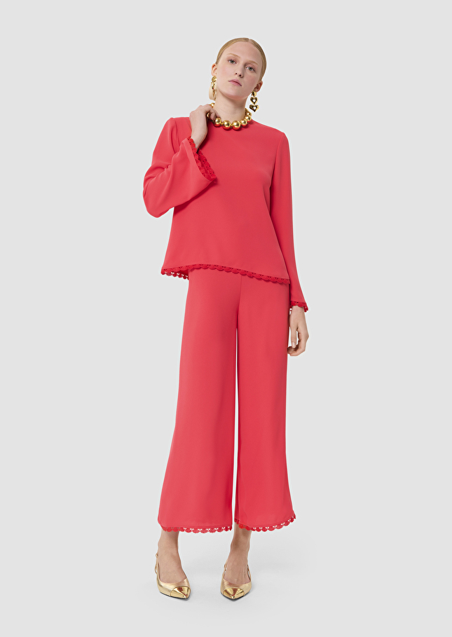 Tazzio red crepe top Poppy TARA JARMON US