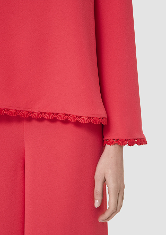 Tazzio red crepe top Poppy TARA JARMON US