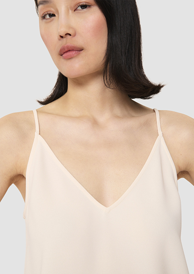 Tamara ecru crepe top Off-white TARA JARMON US
