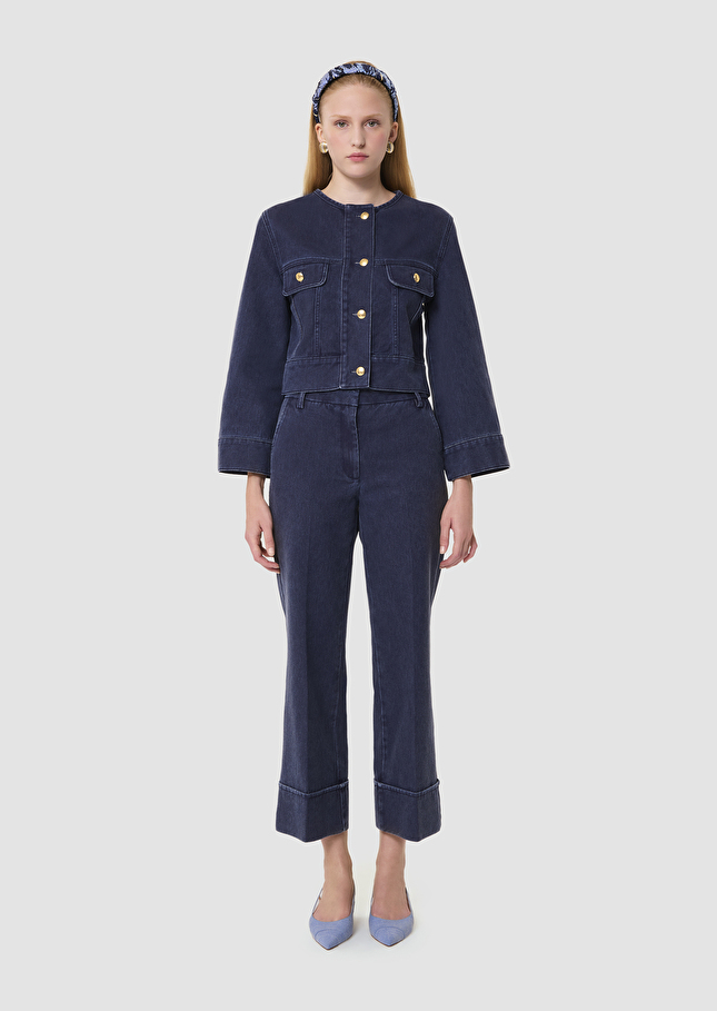 Vick blue dark denim jacket Indigo TARA JARMON US