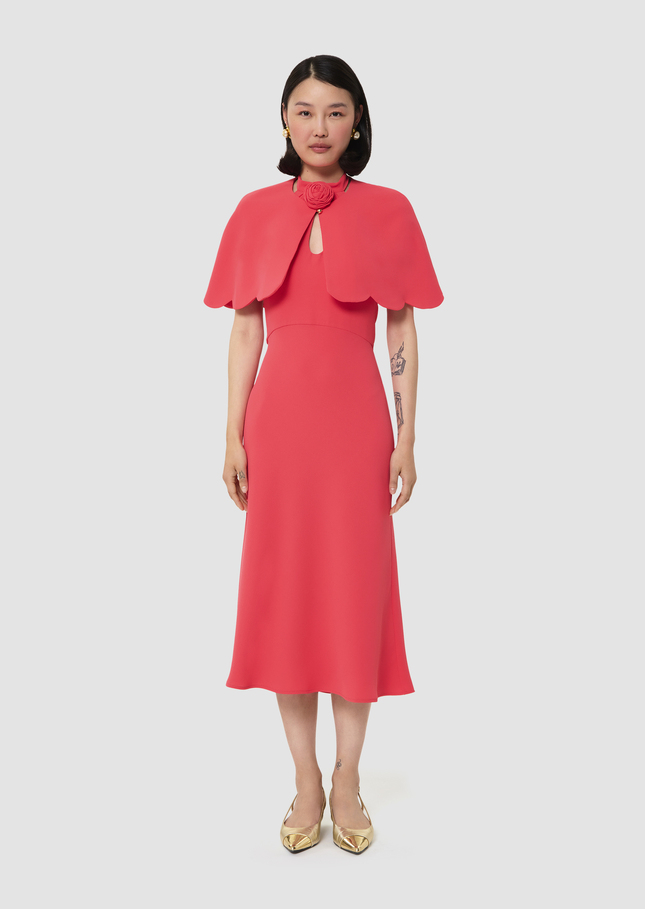 Valentinie red crepe cape Poppy TARA JARMON US