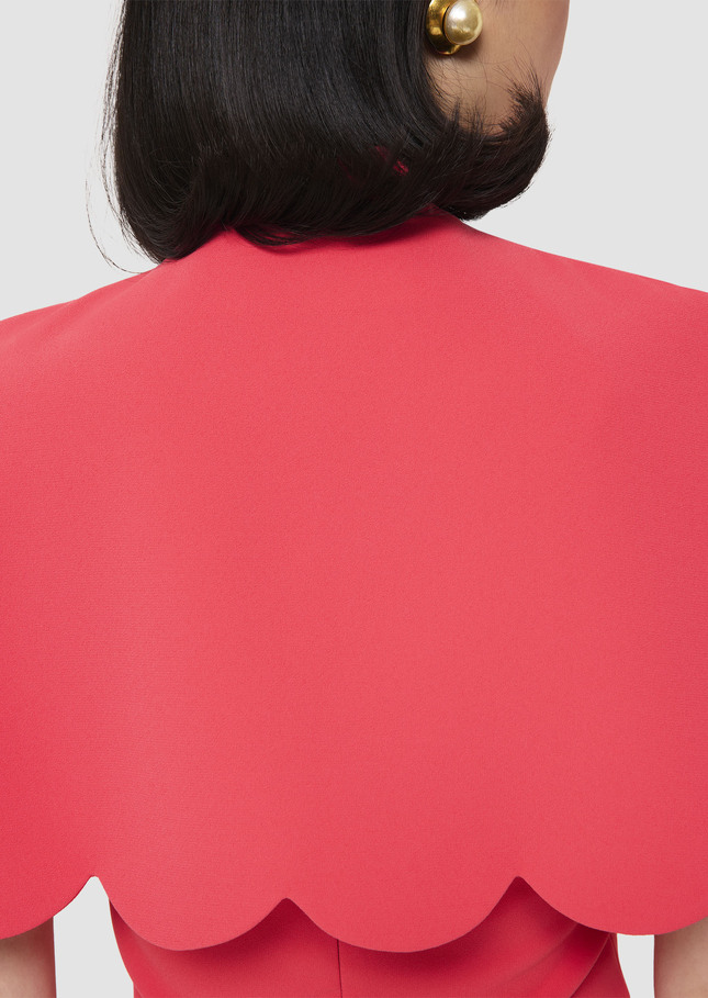 Valentinie red crepe cape Poppy TARA JARMON US