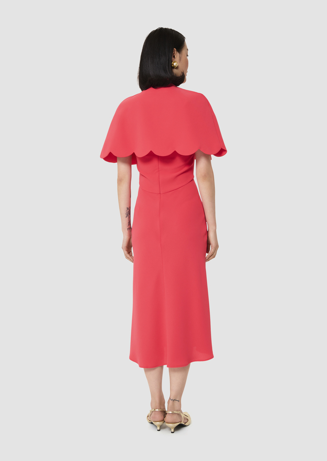 Valentinie red crepe cape Poppy TARA JARMON US