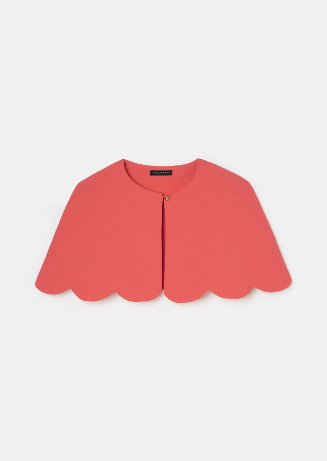 Valentinie red crepe cape Poppy TARA JARMON US