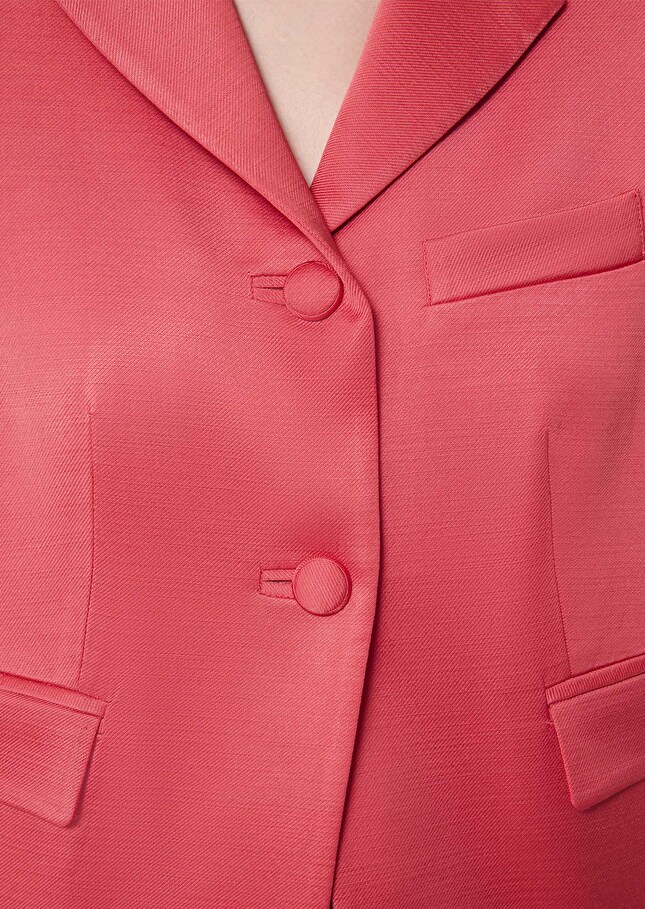 Valensole red satin linen jacket Poppy TARA JARMON US