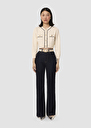 Gemini ecru wool and cotton cardigan Off-white TARA JARMON US