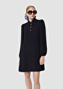 Rolfo midnight blue crepe dress Night, Off-white TARA JARMON US