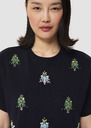 Tarabee midnight blue jersey T-shirt with pearl detail Night TARA JARMON US