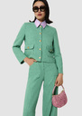 Vinny green flammed fabric jacket Green, Vanilla TARA JARMON US