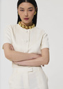 Verdi ecru satin linen jacket Off-white, Poppy TARA JARMON US