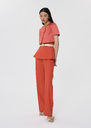 Verdi red satin linen jacket Off-white, Poppy TARA JARMON US