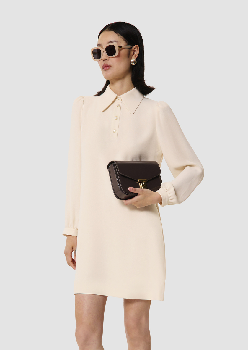 Rolfo ecru crepe dress Off-white TARA JARMON US
