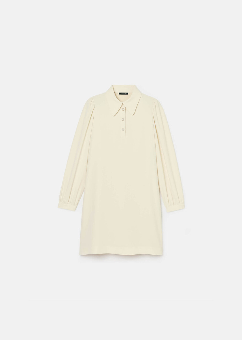 Rolfo ecru crepe dress Off-white TARA JARMON US
