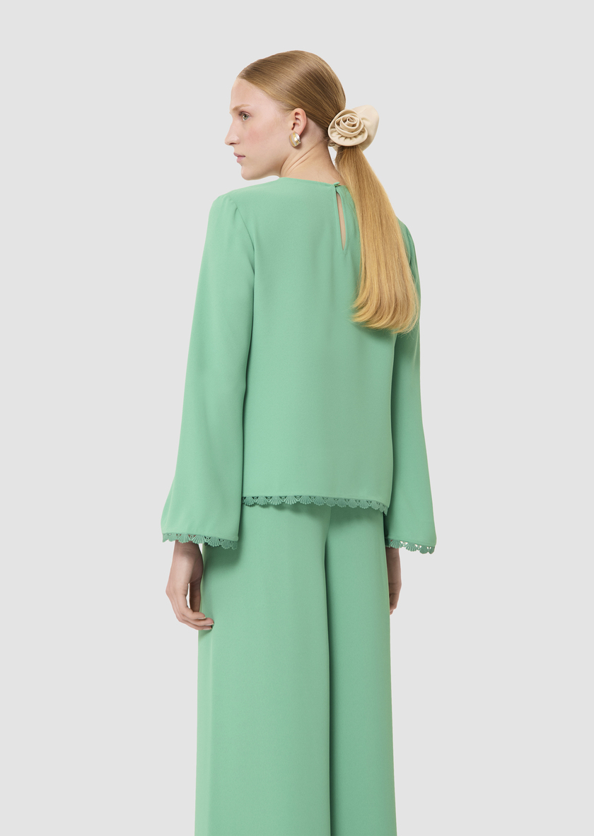 Tazzio green crepe top Green TARA JARMON US