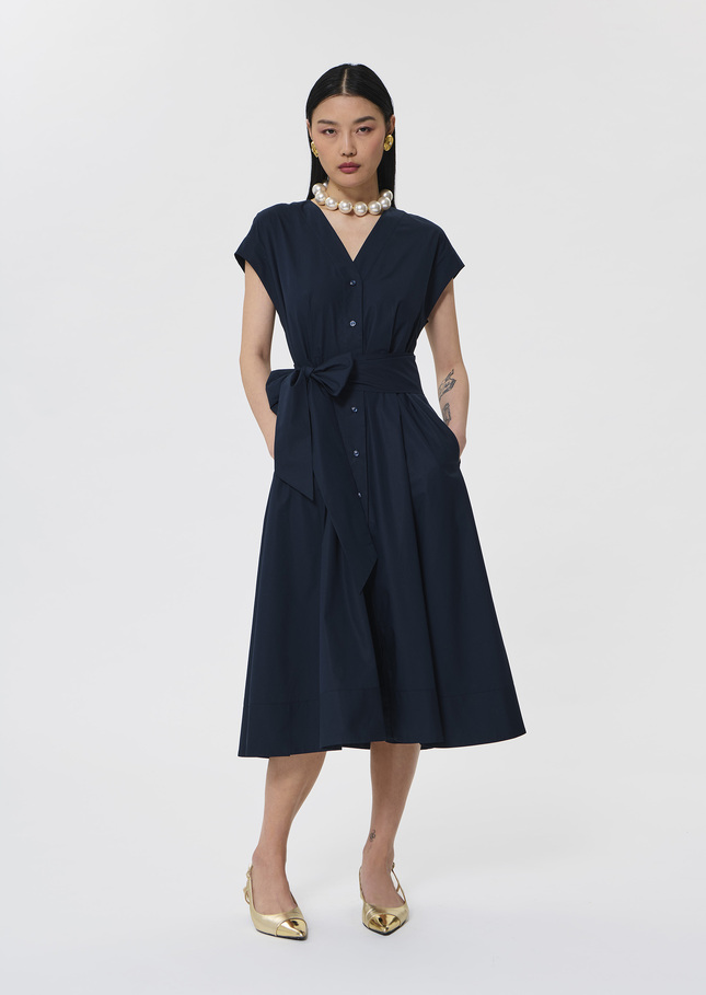 Rosia midnight blue poplin dress Night TARA JARMON US