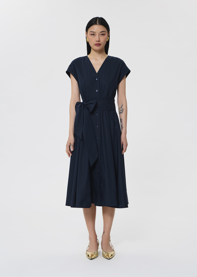 Rosia midnight blue poplin dress Night TARA JARMON US