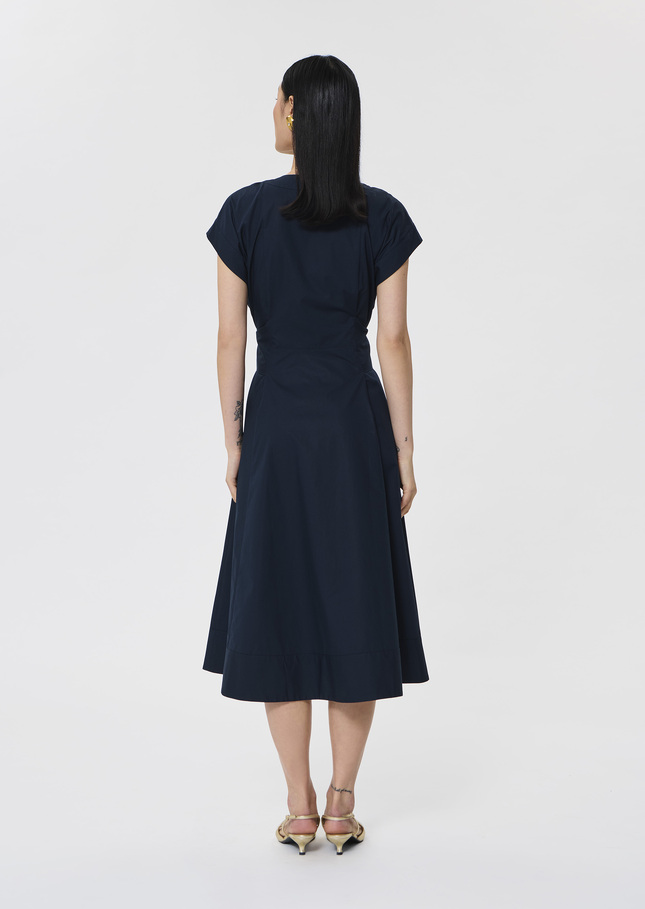 Rosia midnight blue poplin dress Night TARA JARMON US
