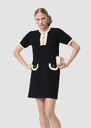 Roller midnight blue two-tone midnight blue and ecru dress Night TARA JARMON US