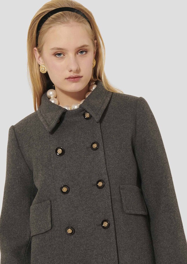 Grey wool coat Marceau Gray grey TARA JARMON US