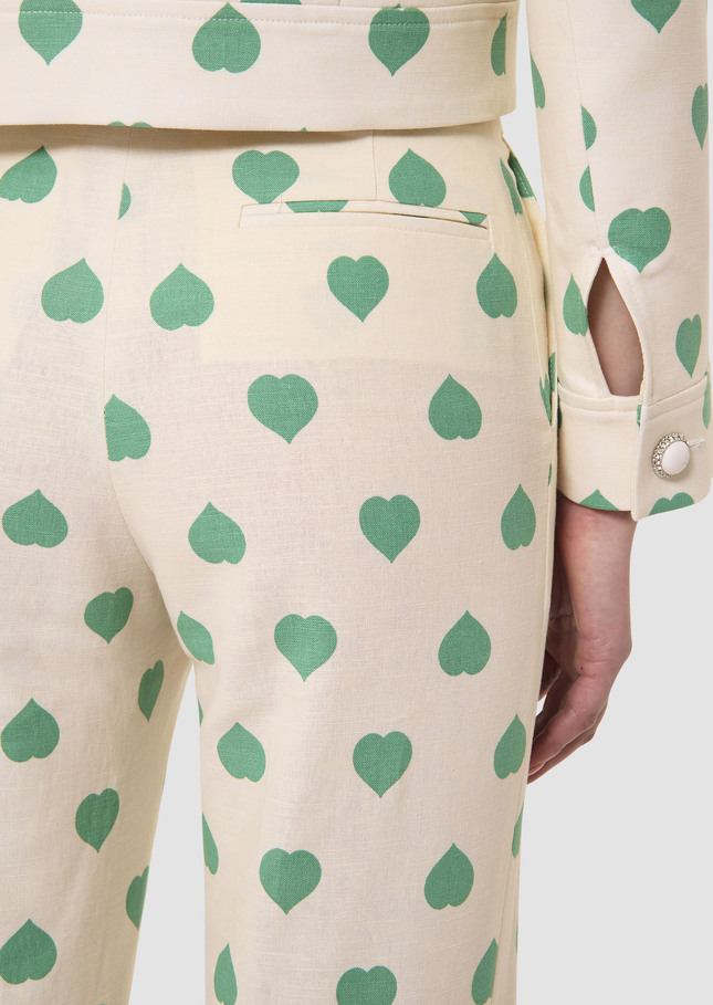 Poupee green heart print pants Pistache TARA JARMON US