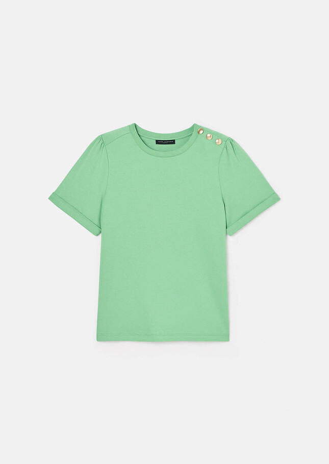 Tampa green double cotton t-shirt Pistache TARA JARMON US