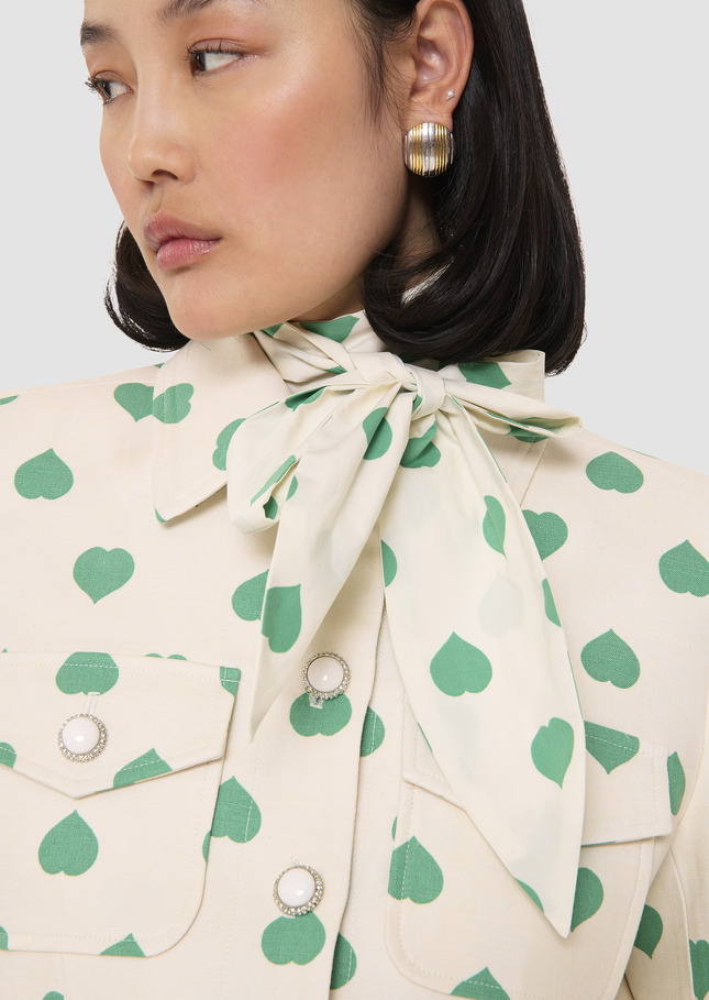 Vascano green hearts print jacket Pistache TARA JARMON US