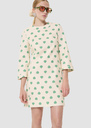 Rivanna ecru hearts print dress Pistache TARA JARMON US