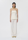 Tonnie ecru tailored canvas top Off-white, Poppy TARA JARMON US