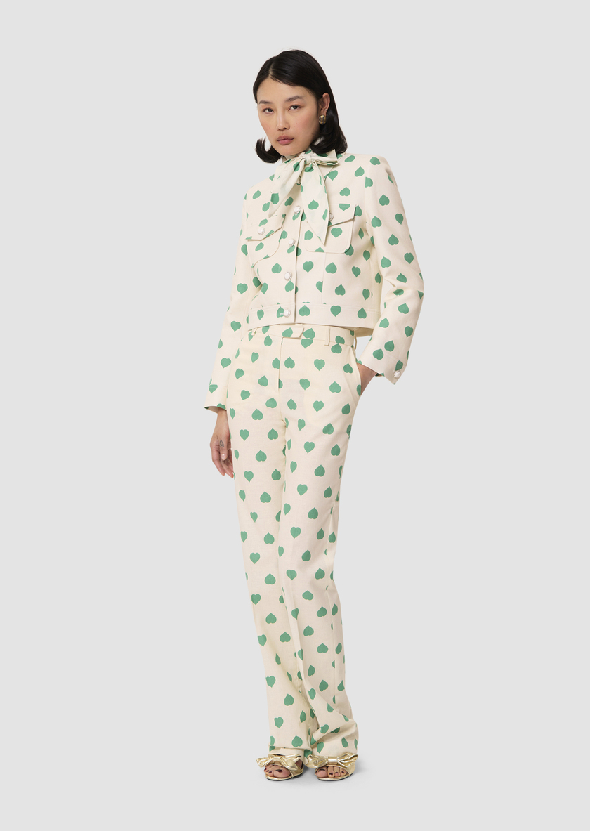 Poupee green heart print pants Pistache TARA JARMON US