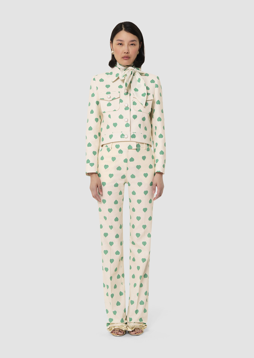 Poupee green heart print pants Pistache TARA JARMON US
