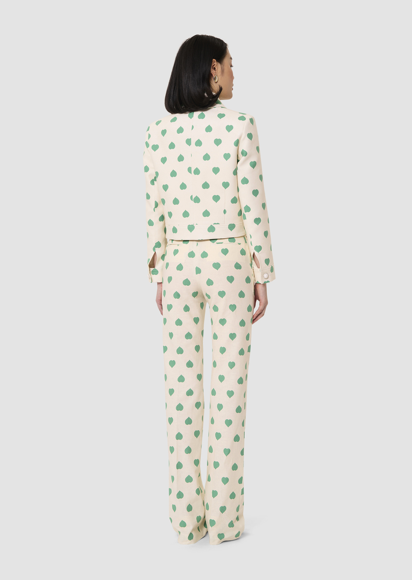 Poupee green heart print pants Pistache TARA JARMON US