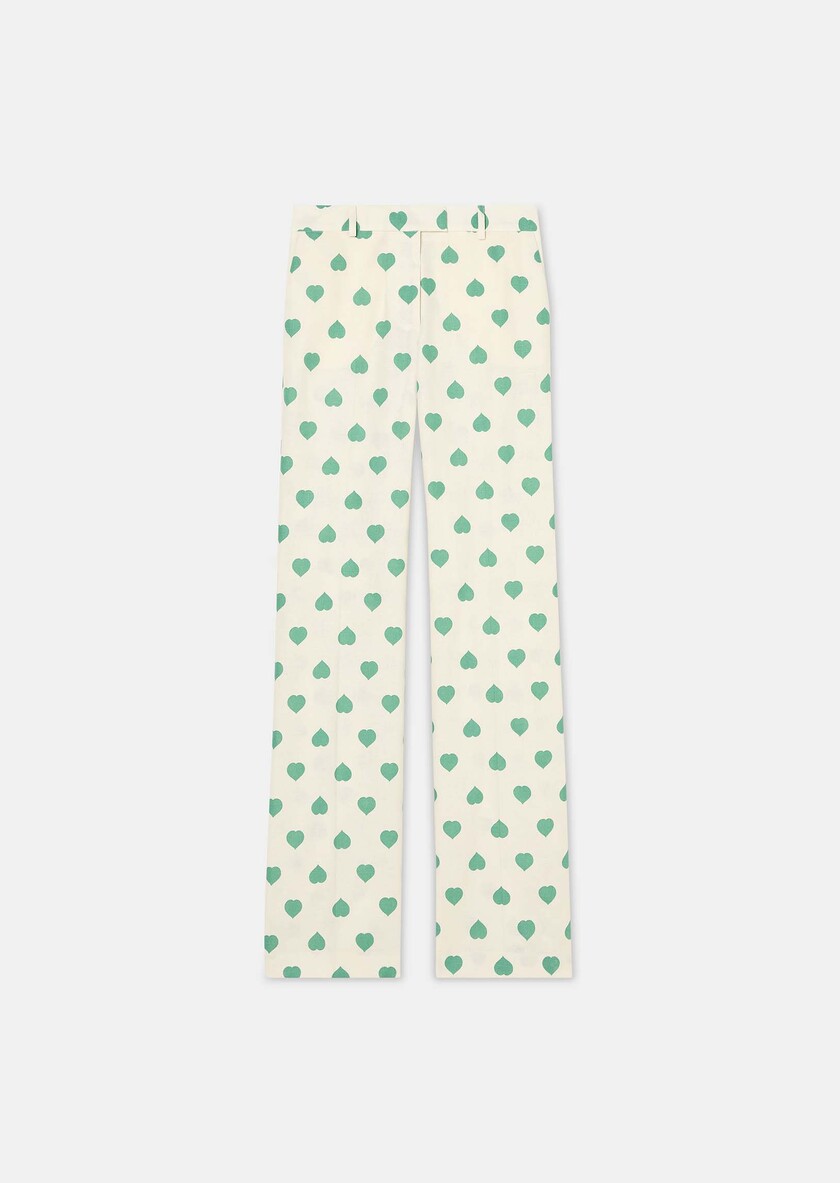 Poupee green heart print pants Pistache TARA JARMON US