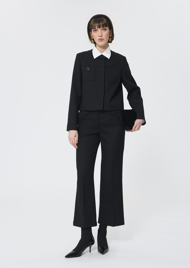 Patrick trousers black in compact canvas Black TARA JARMON US