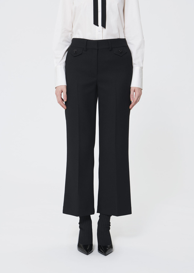 Patrick trousers black in compact canvas Black TARA JARMON US