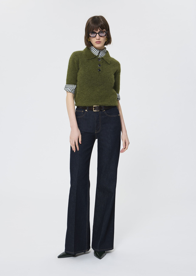 Paulino sweater green brushed alpaca Green TARA JARMON US