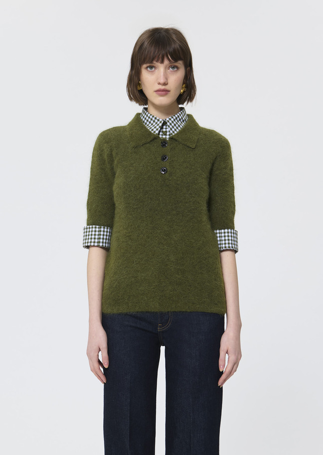Paulino sweater green brushed alpaca Green TARA JARMON US