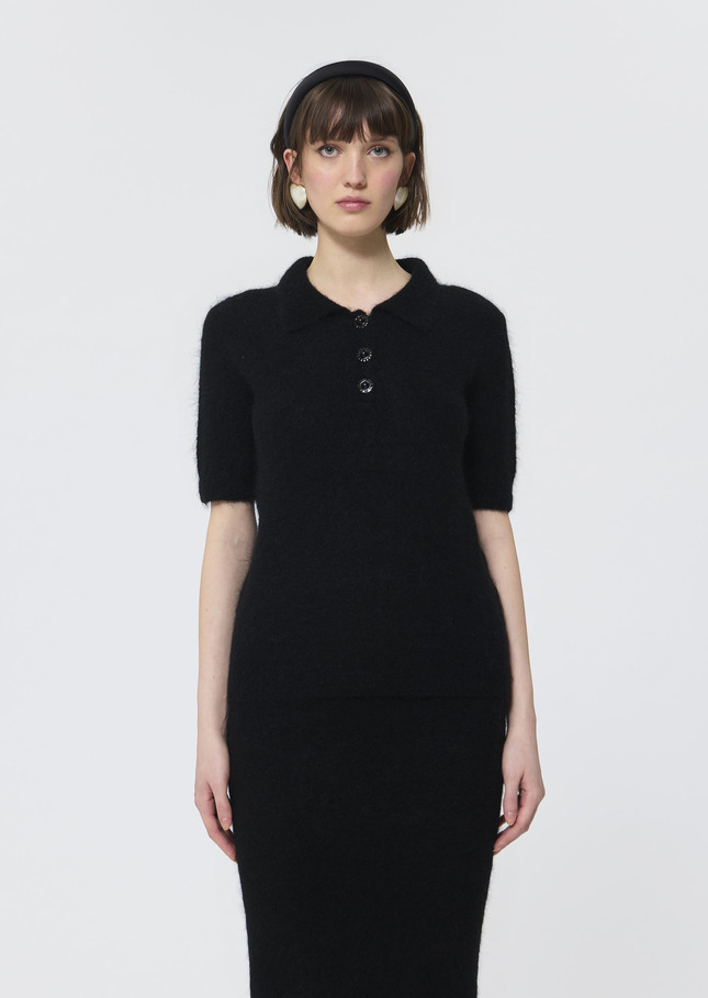 Paulino sweater black brushed alpaca Black TARA JARMON US