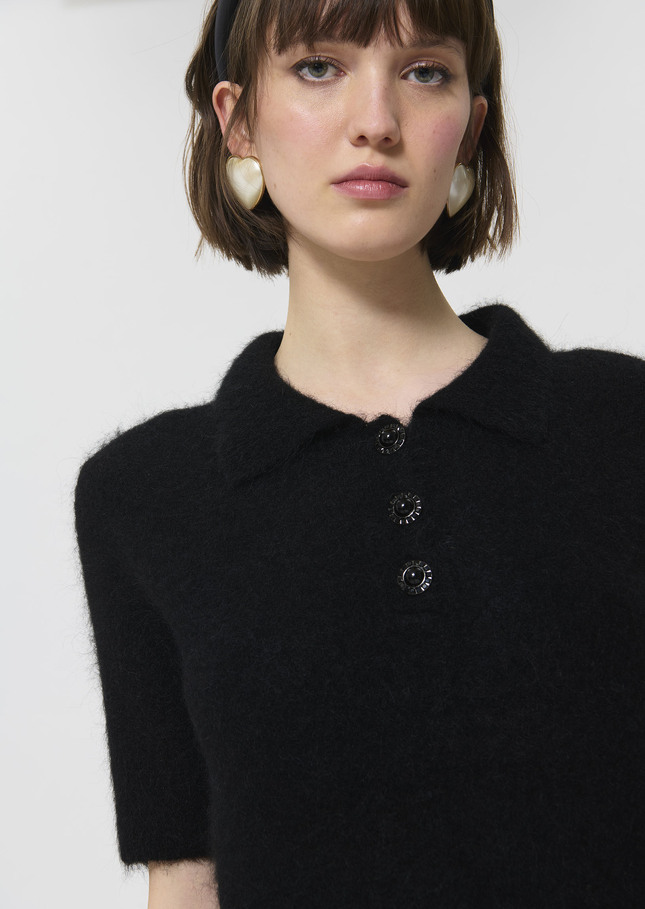 Paulino sweater black brushed alpaca Black TARA JARMON US