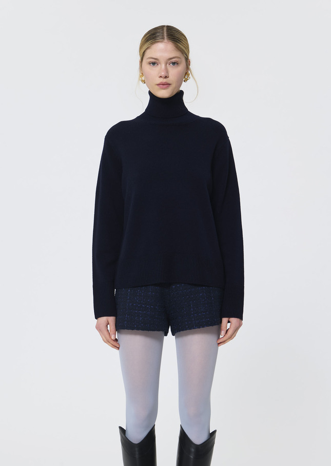 Palia sweater midnight blue merino and alpaca wool Night TARA JARMON US