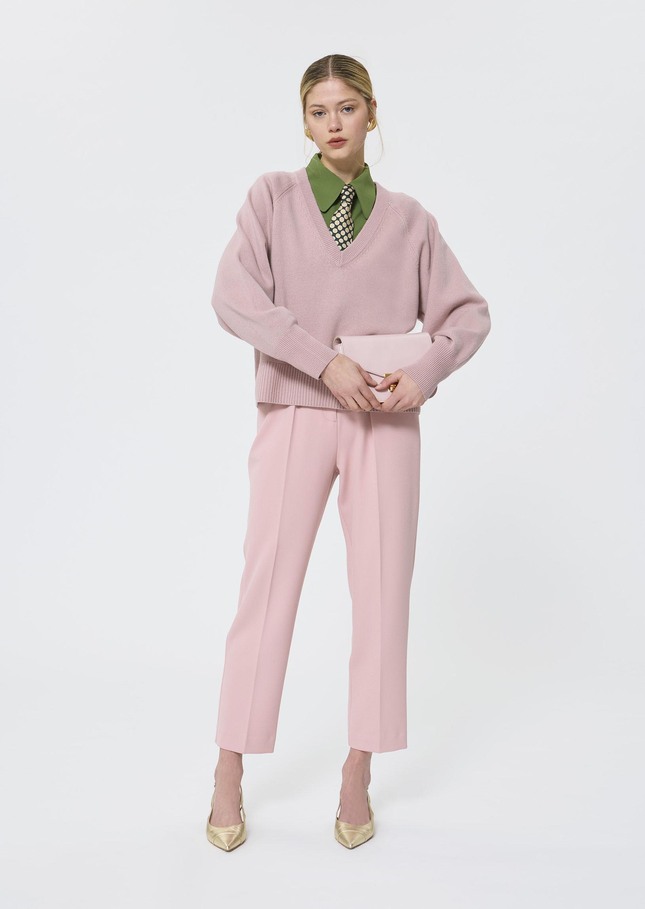 Paz sweater pale pink merino and alpaca wool Blush TARA JARMON US