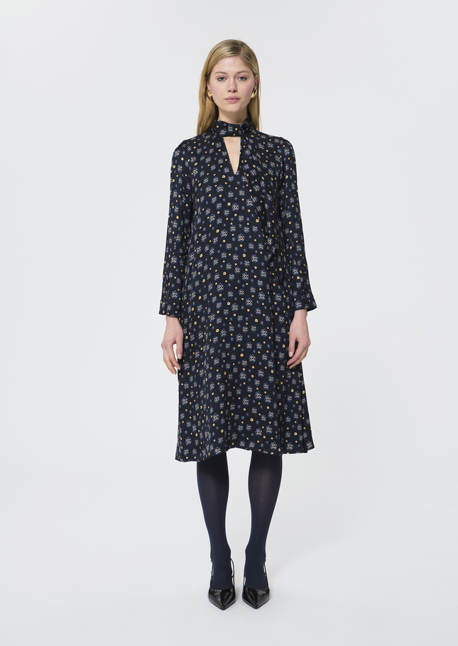 Rufus Dress midnight blue floral print Night TARA JARMON US