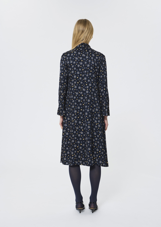 Rufus Dress midnight blue floral print Night TARA JARMON US