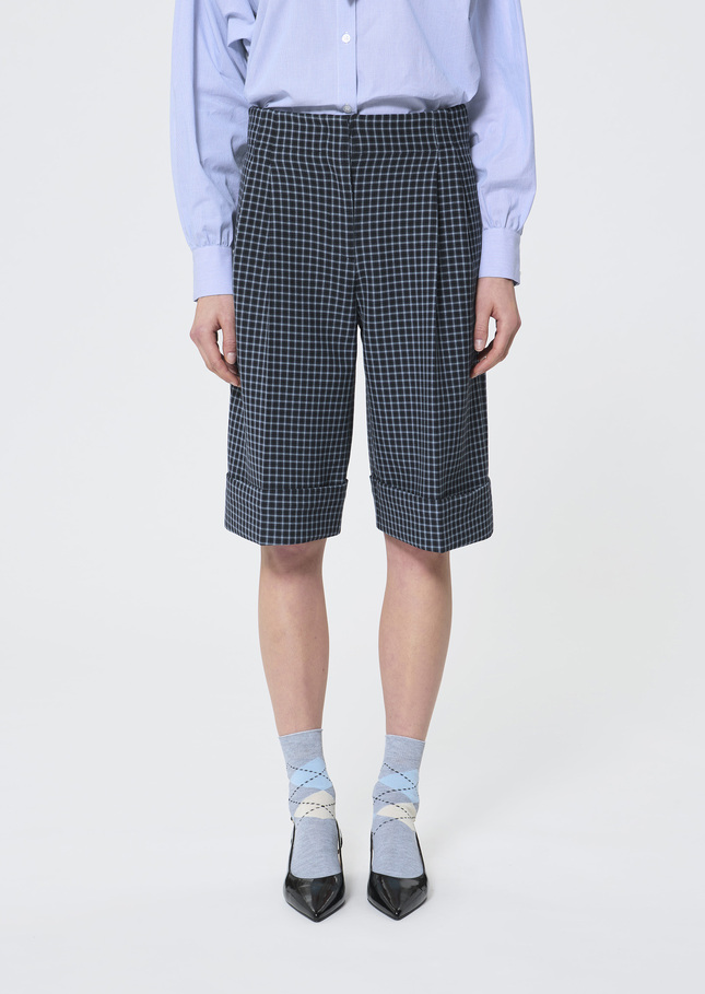Scott Shorts navy blue with small checks Night TARA JARMON US