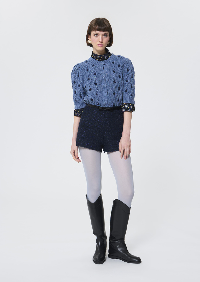 Sam shorts midnight blue iridescent tweed Night TARA JARMON US