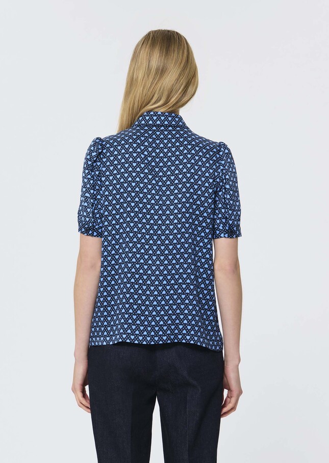 Tonino top midnight blue with mini heart print Night TARA JARMON US